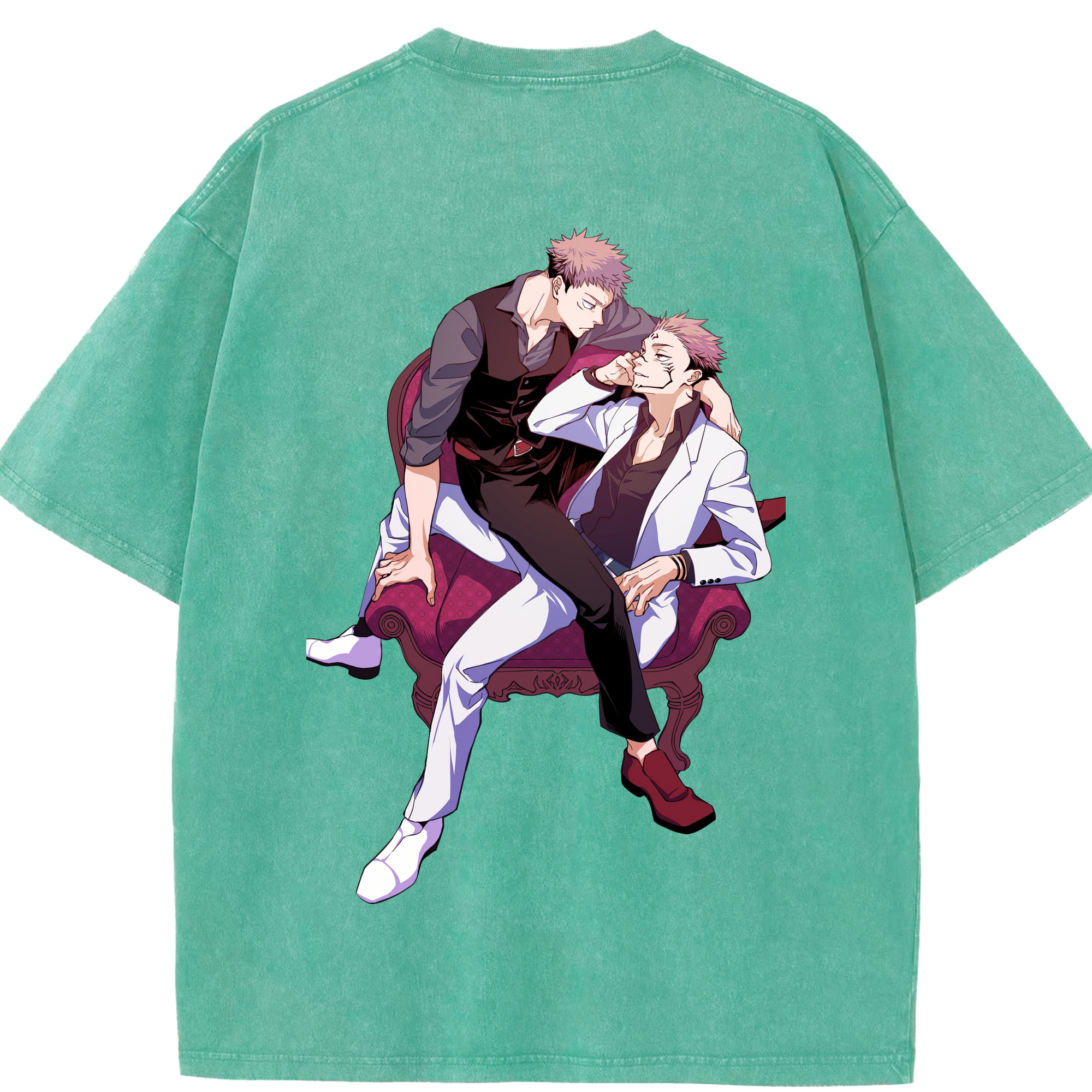 （画像用） 呪術廻戦 Jujutsu Kaisen 綿100% ヴィンテージ風 半袖Tシャツ（背面プリント）